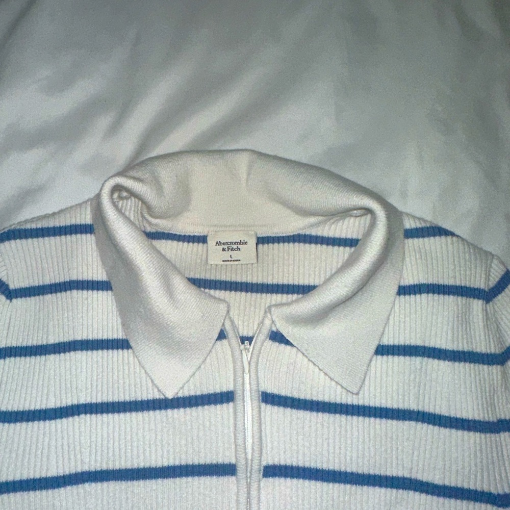 Abercrombie Women’s Long Sleeve Slim Zip Polo Size L